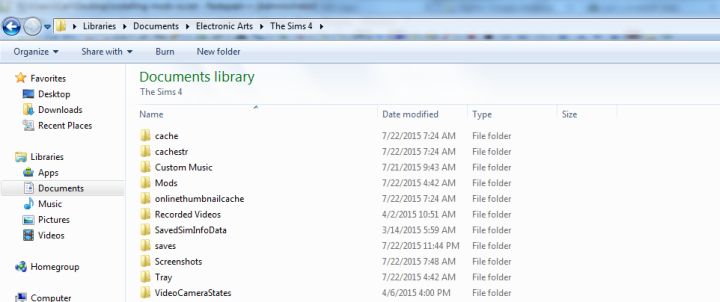 sims 4 mod download folder